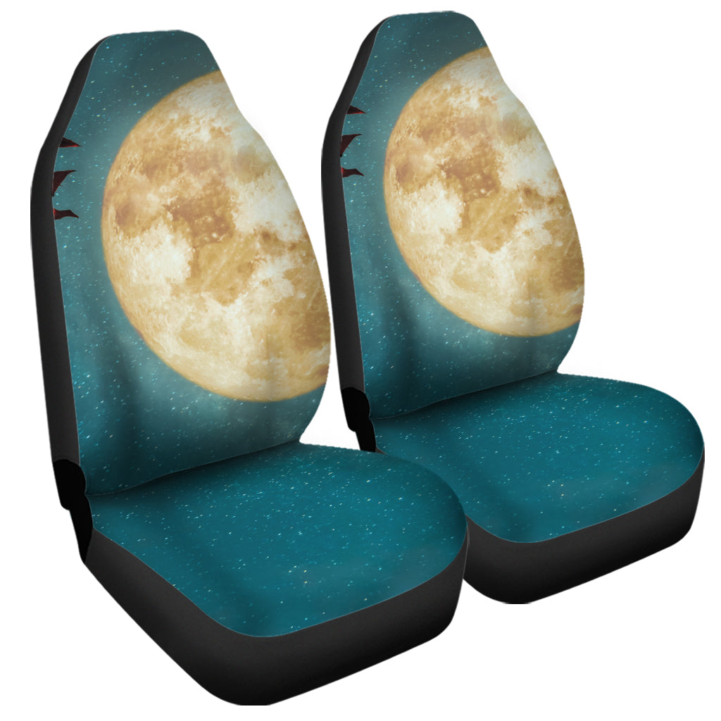 Autumn Full Moon Print Universal Fit Car Seat Covers