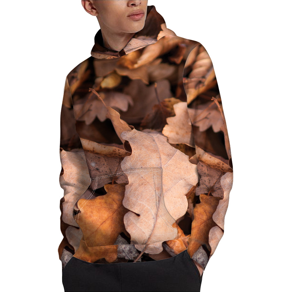 Autumn Oak leaf Print Pullover Hoodie
