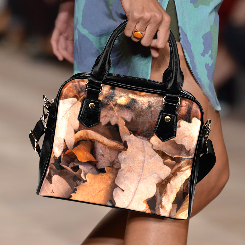 Autumn Oak leaf Print Shoulder Handbag