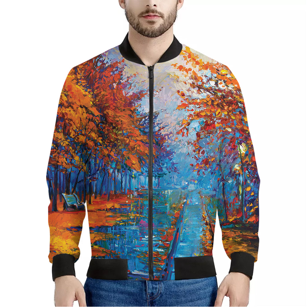 Autumn Painting Print Men's Bomber Jacket