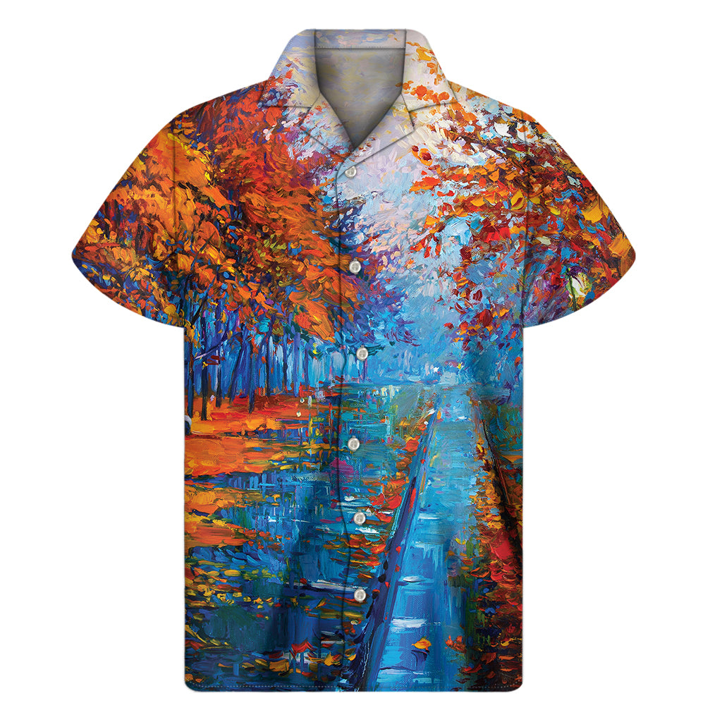 Autumn Painting Print Men's Short Sleeve Shirt