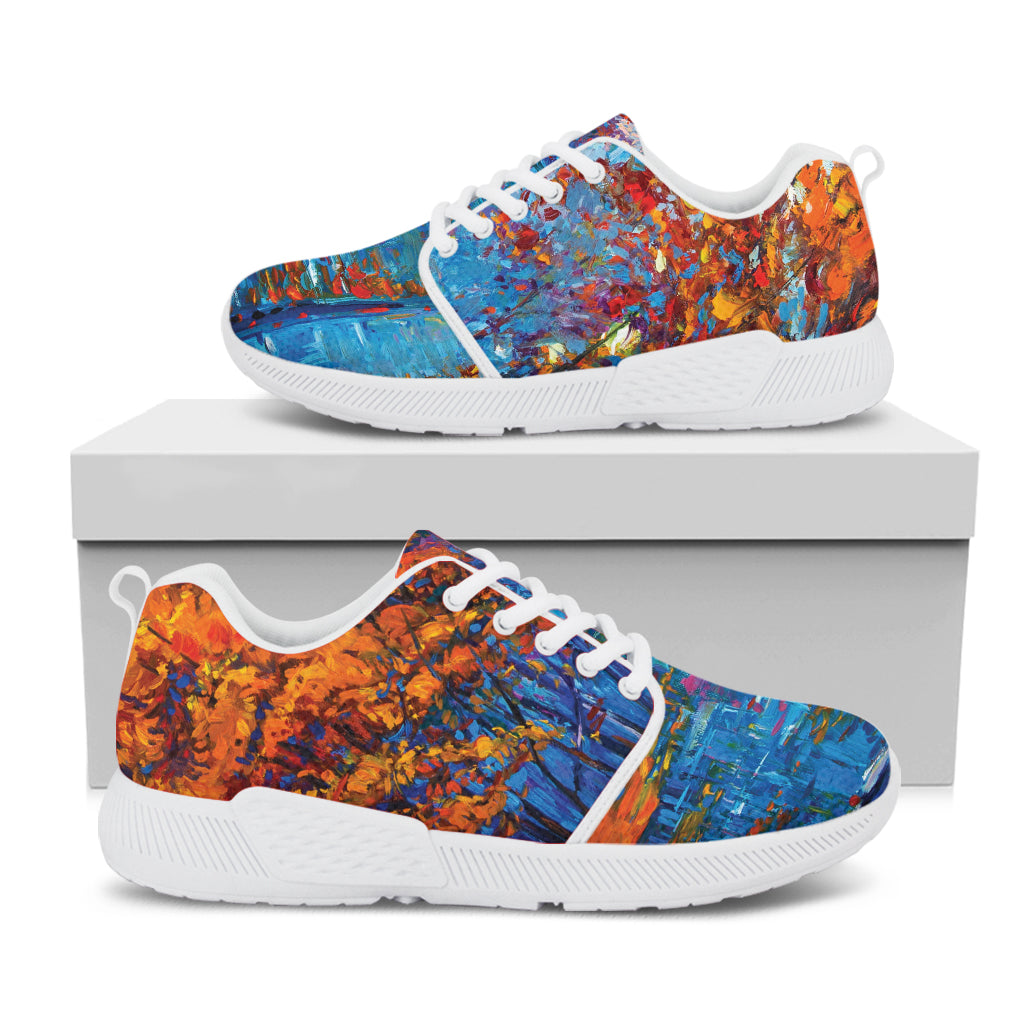 Autumn Painting Print White Athletic Shoes