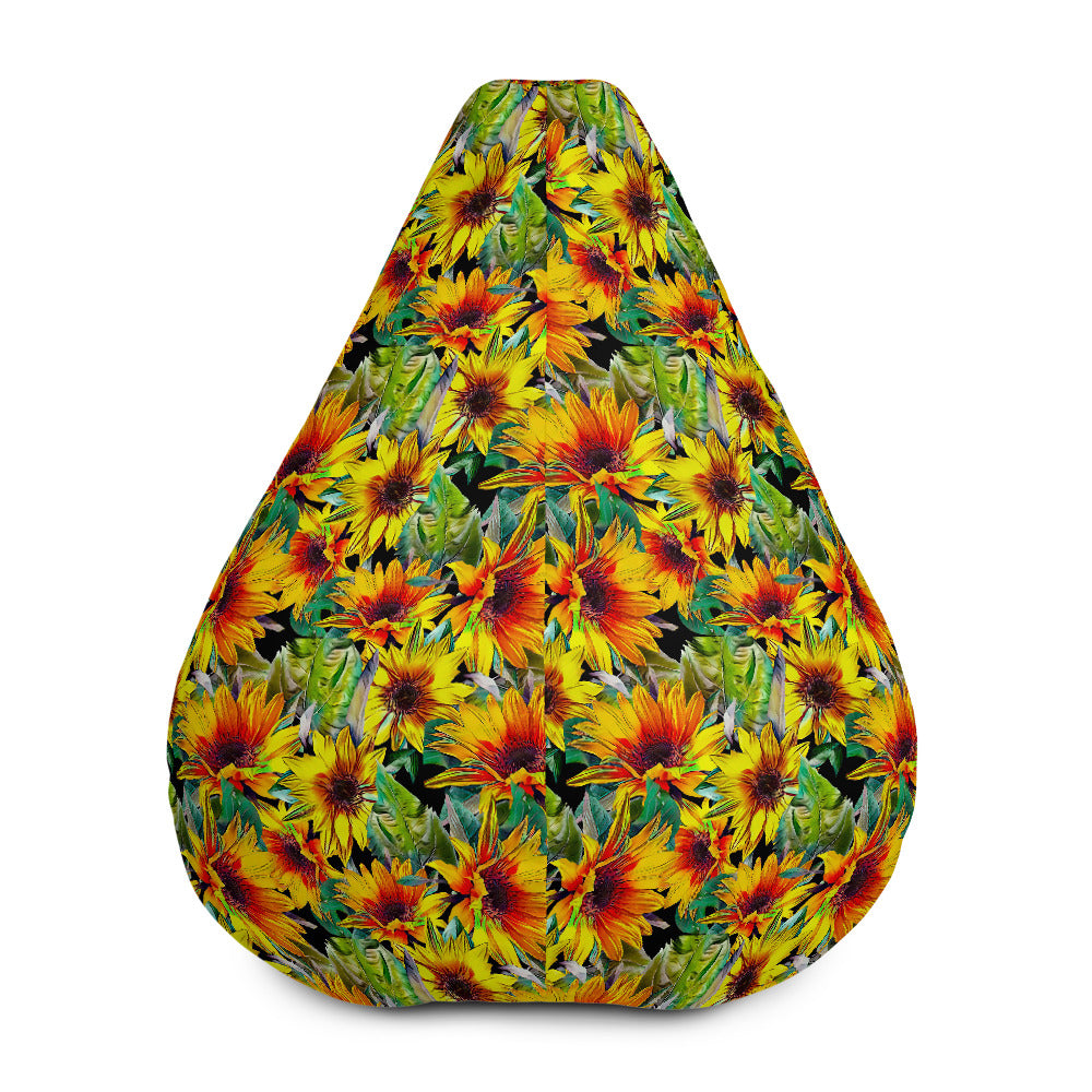 Autumn Sunflower Pattern Print Bean Bag Cover