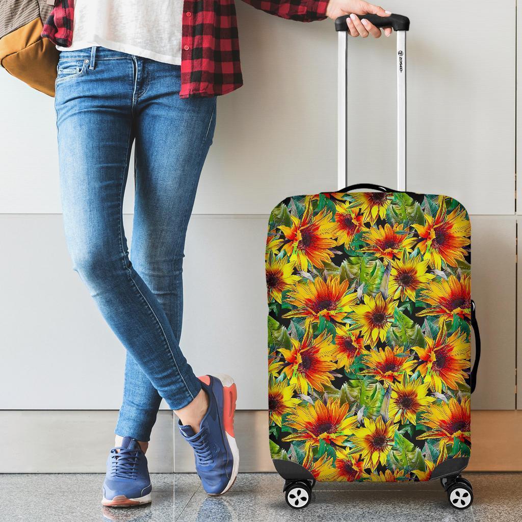 Autumn Sunflower Pattern Print Luggage Cover