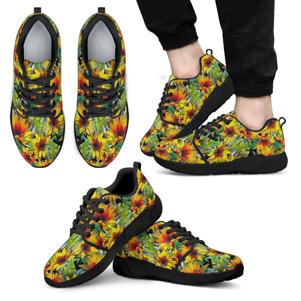 Autumn Sunflower Pattern Print Men's Athletic Shoes