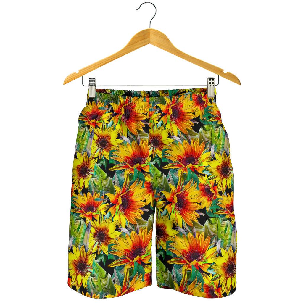 Autumn Sunflower Pattern Print Men's Shorts