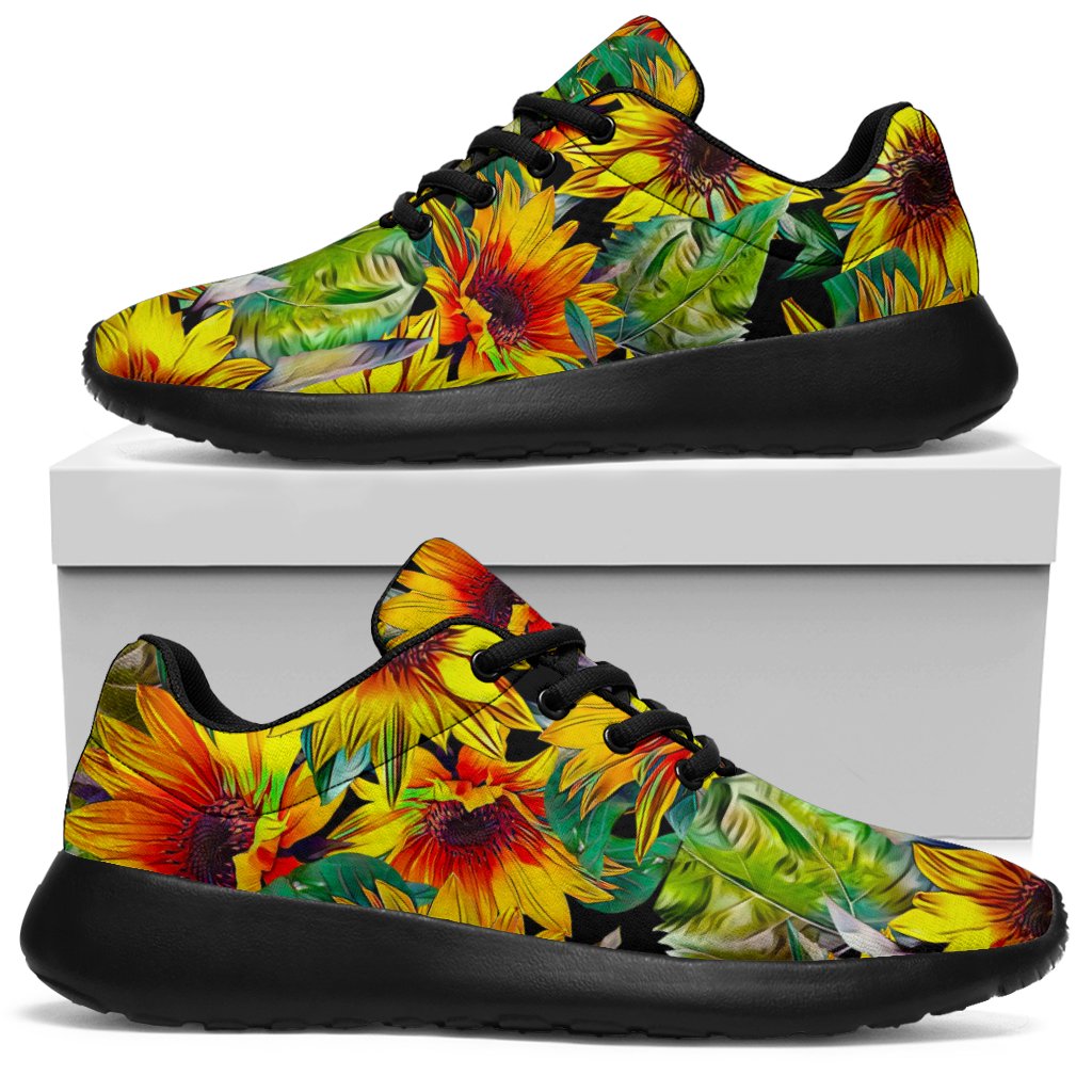 Autumn Sunflower Pattern Print Sport Sneakers