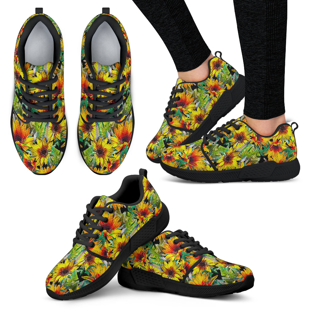 Autumn Sunflower Pattern Print Women's Athletic Shoes