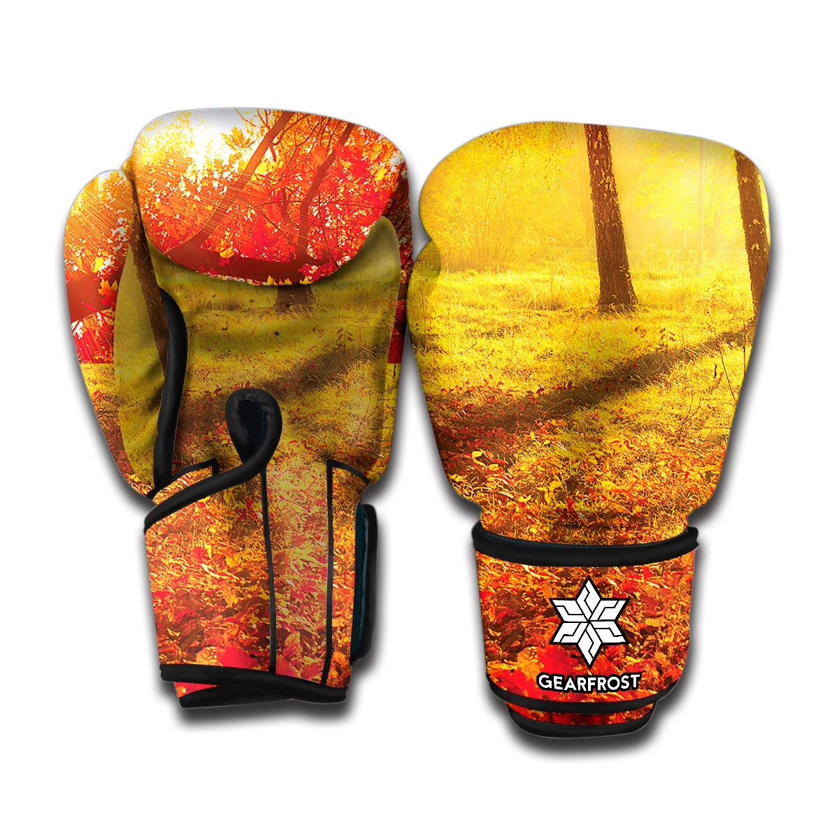 Autumn Trees Print Boxing Gloves