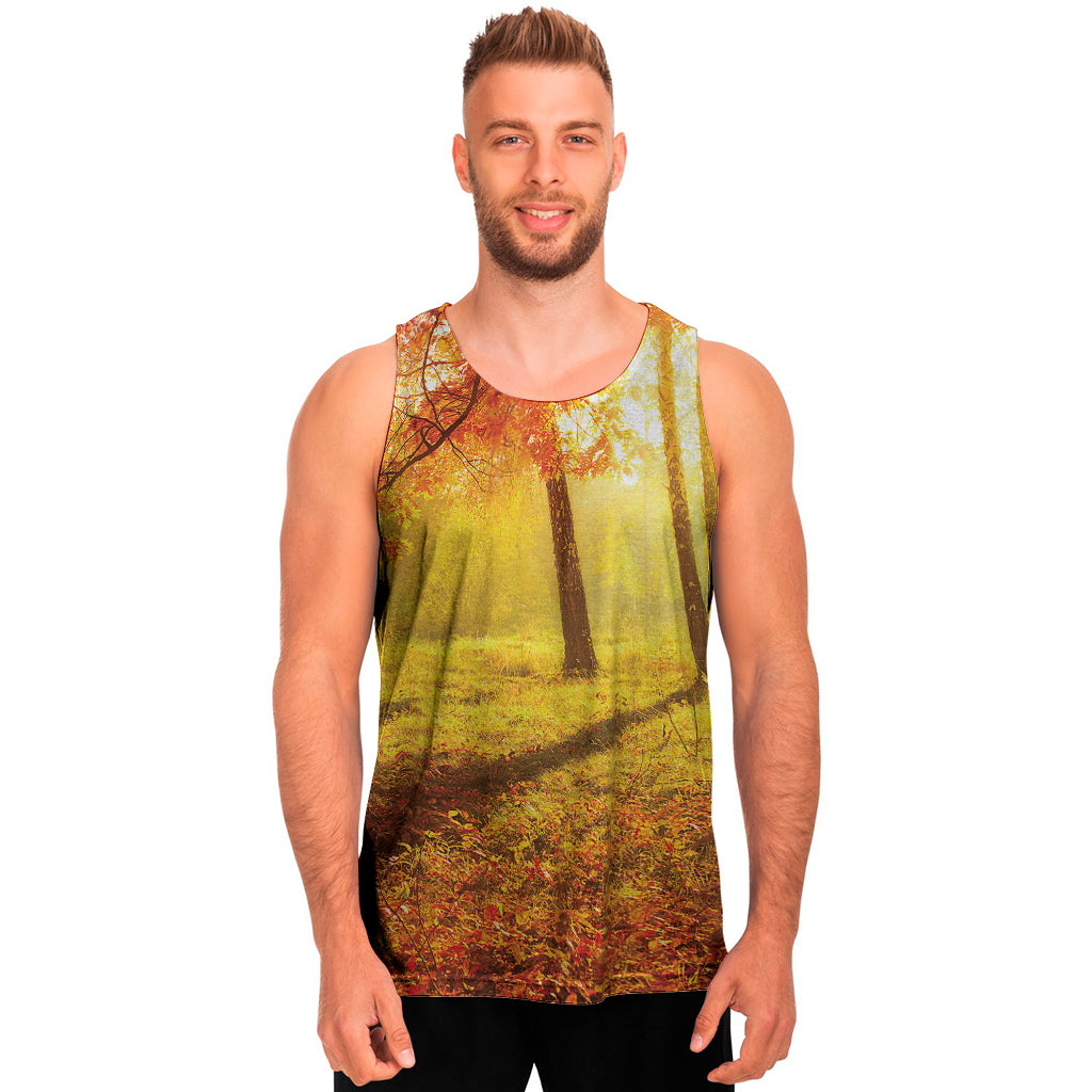 Autumn Trees Print Men's Tank Top