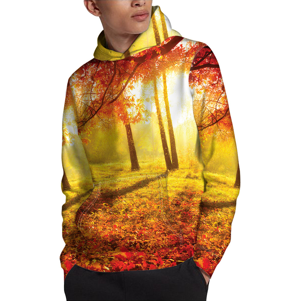 Autumn Trees Print Pullover Hoodie