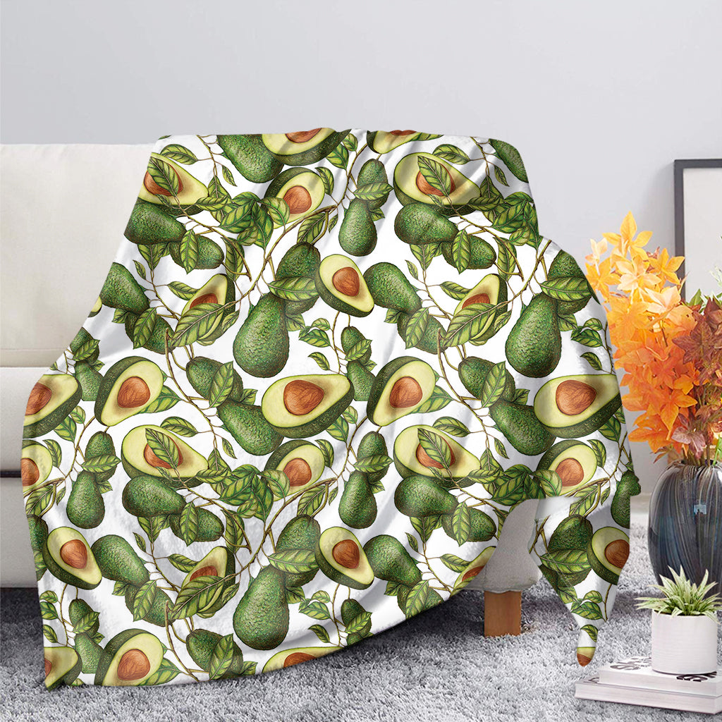 Avocado Cut In Half Drawing Print Blanket