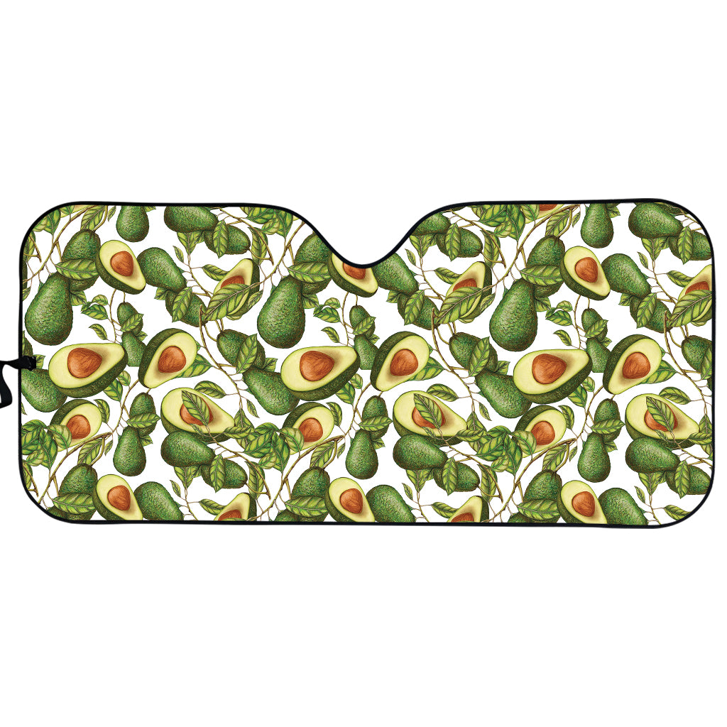 Avocado Cut In Half Drawing Print Car Sun Shade