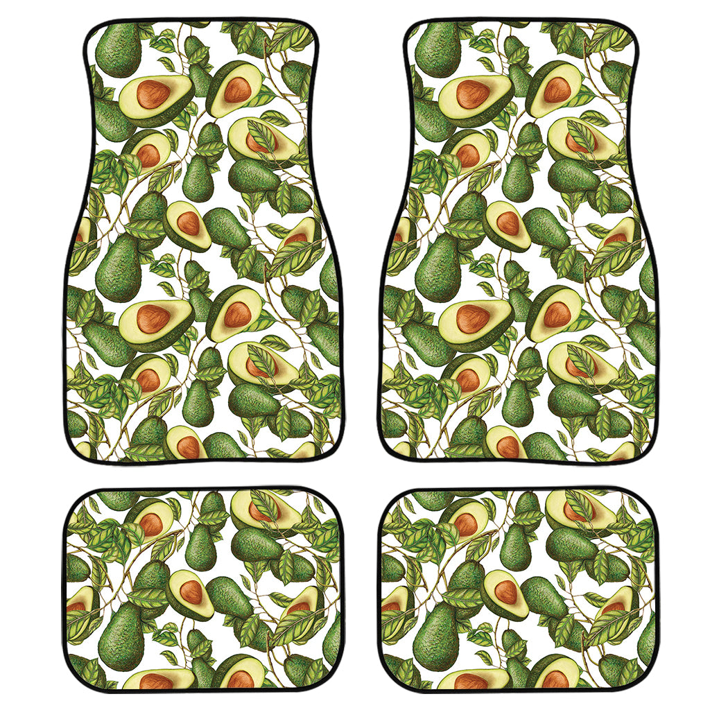 Avocado Cut In Half Drawing Print Front and Back Car Floor Mats