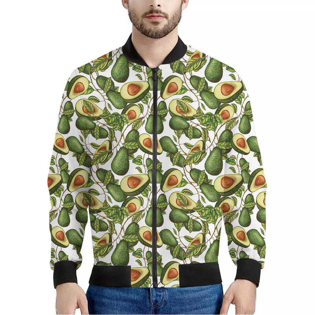 Avocado Cut In Half Drawing Print Men's Bomber Jacket