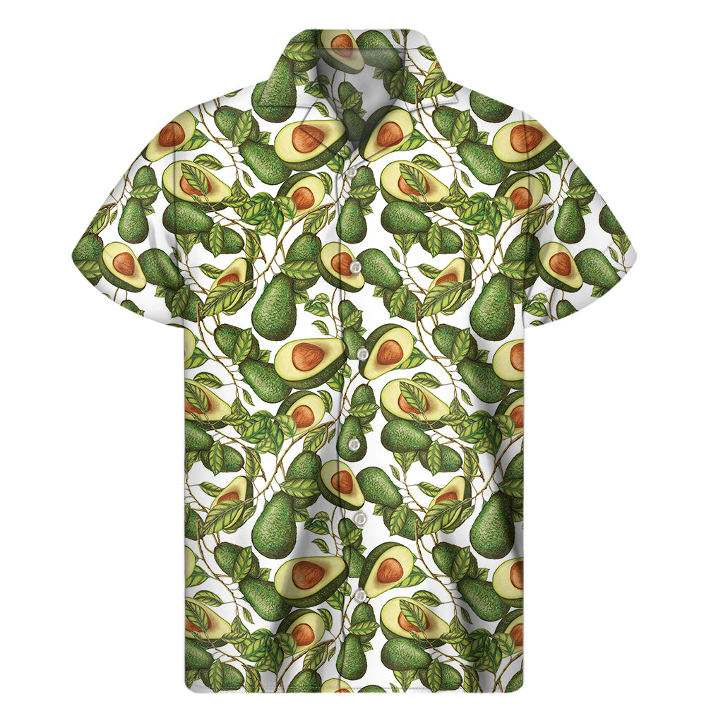 Avocado Cut In Half Drawing Print Men's Short Sleeve Shirt