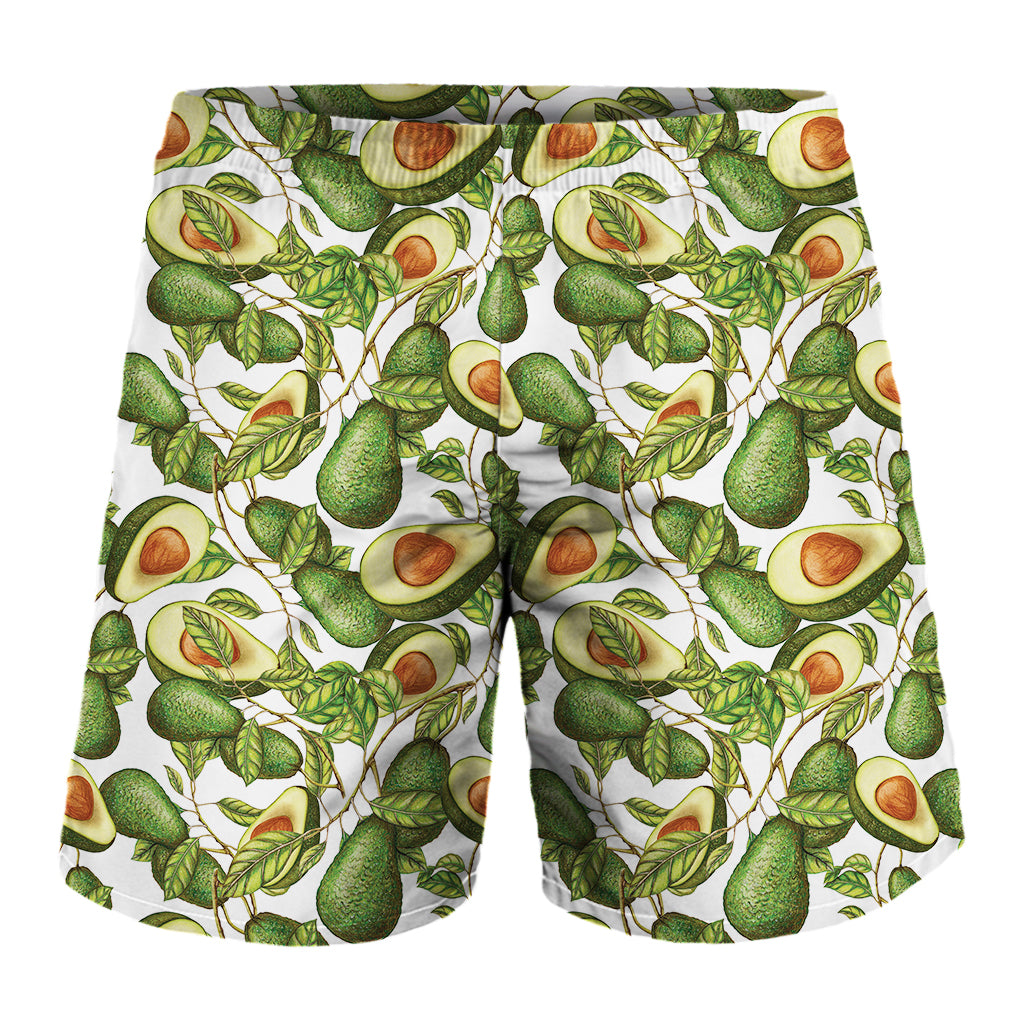 Avocado Cut In Half Drawing Print Men's Shorts