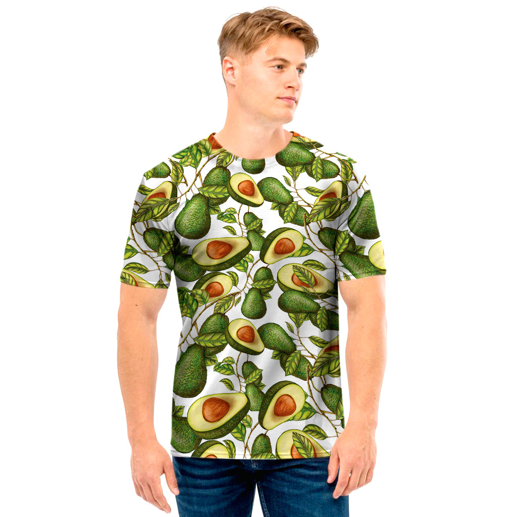 Avocado Cut In Half Drawing Print Men's T-Shirt