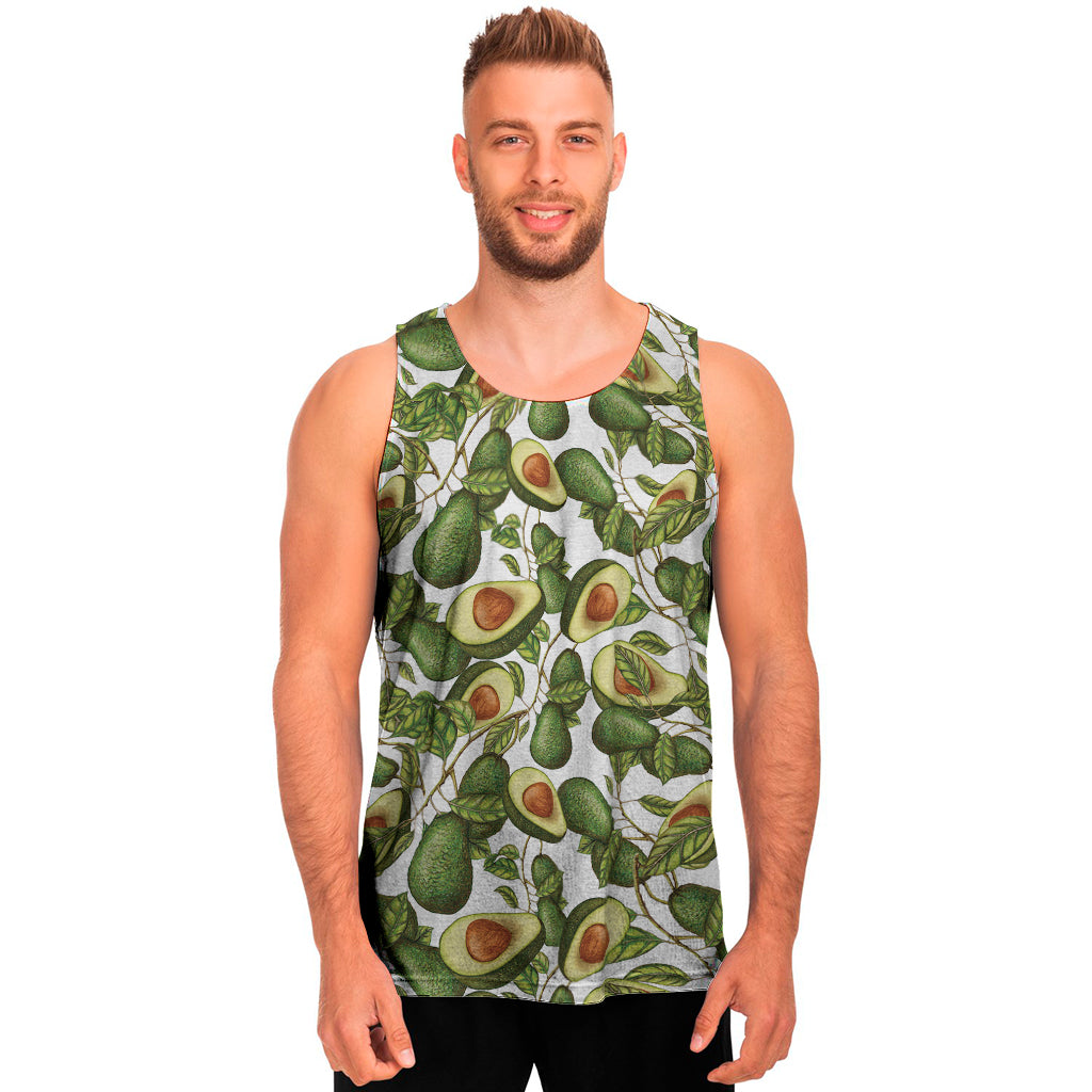 Avocado Cut In Half Drawing Print Men's Tank Top