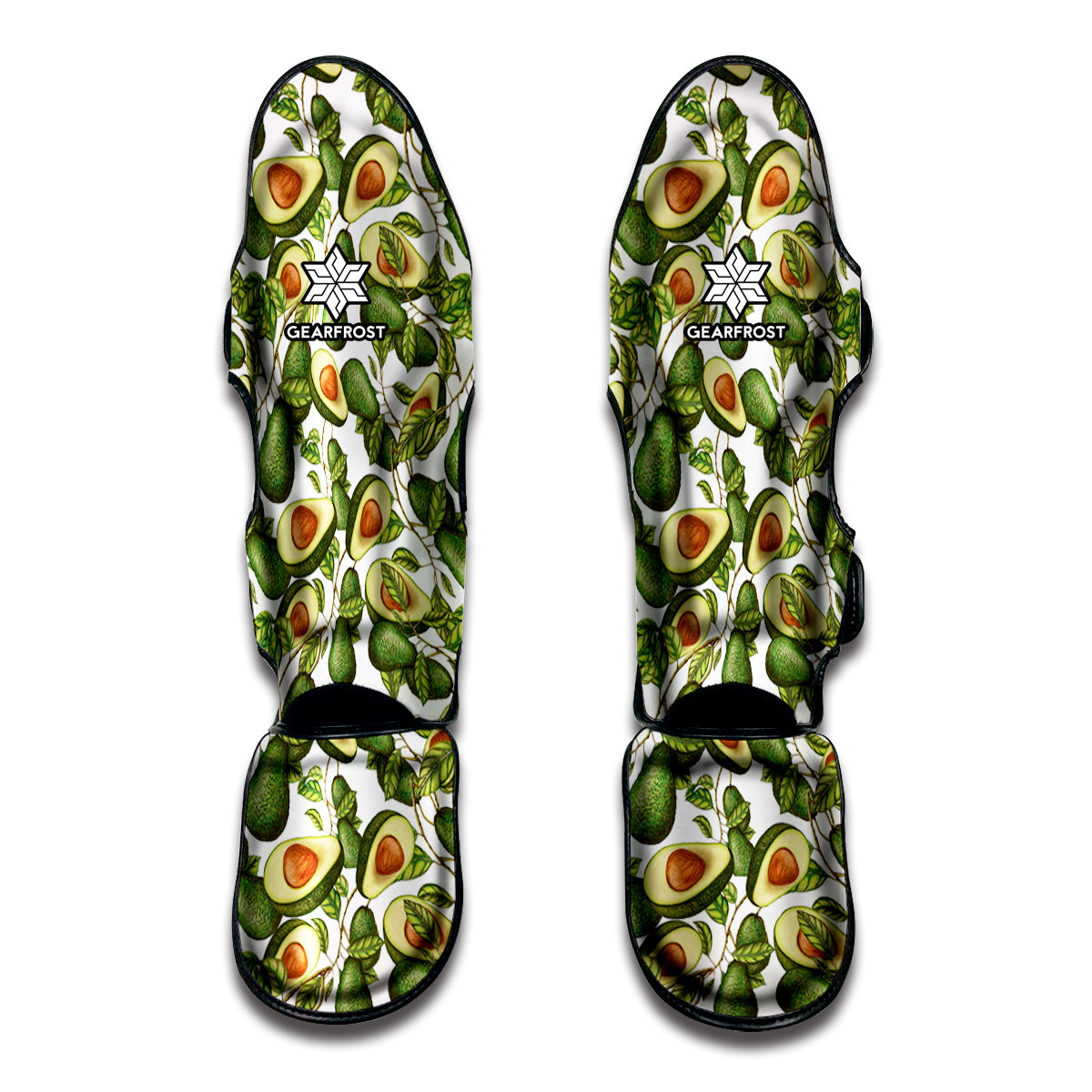 Avocado Cut In Half Drawing Print Muay Thai Shin Guards