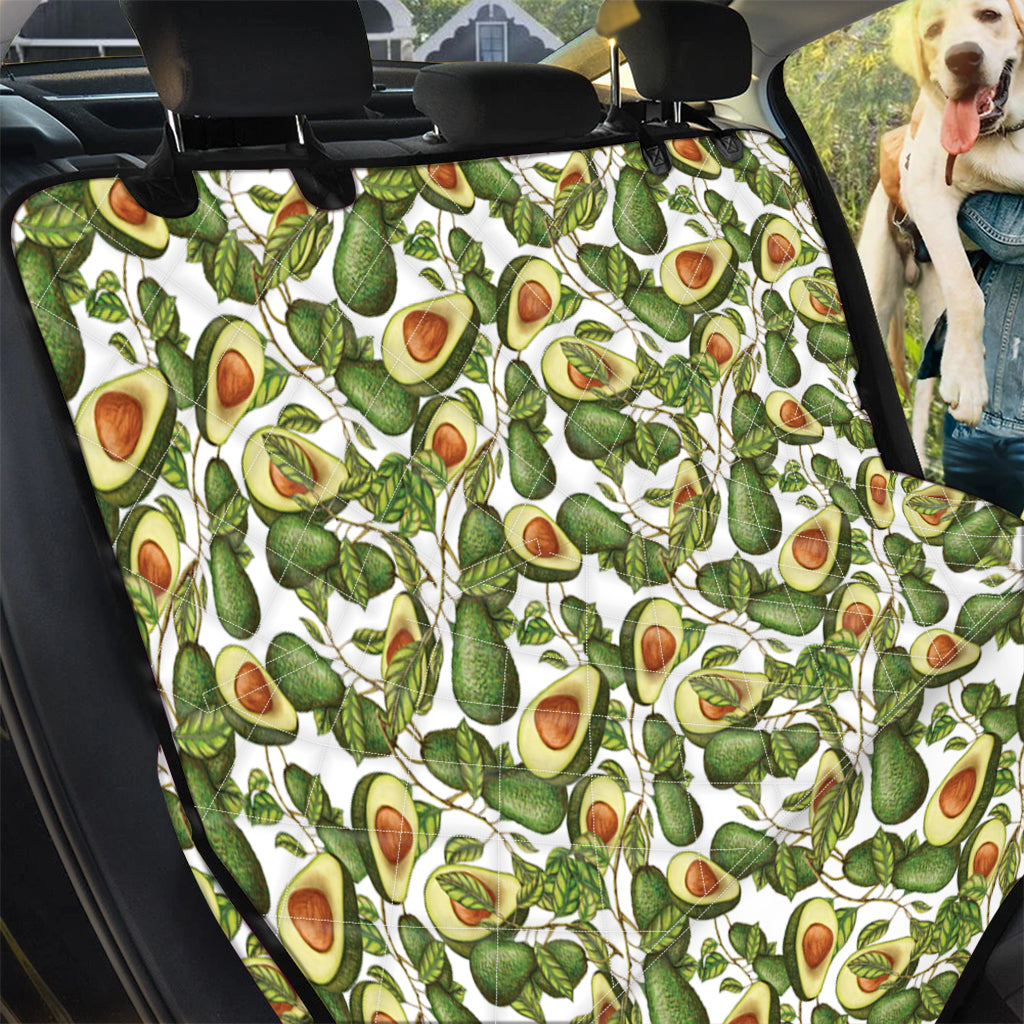 Avocado Cut In Half Drawing Print Pet Car Back Seat Cover