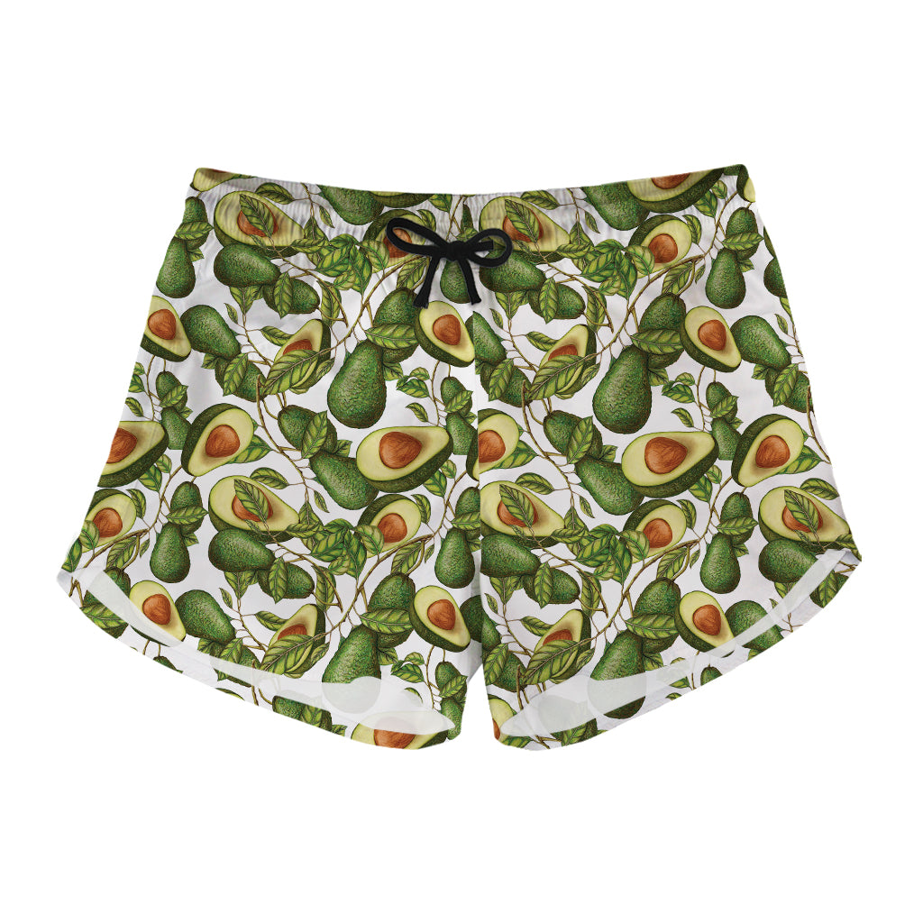 Avocado Cut In Half Drawing Print Women's Shorts