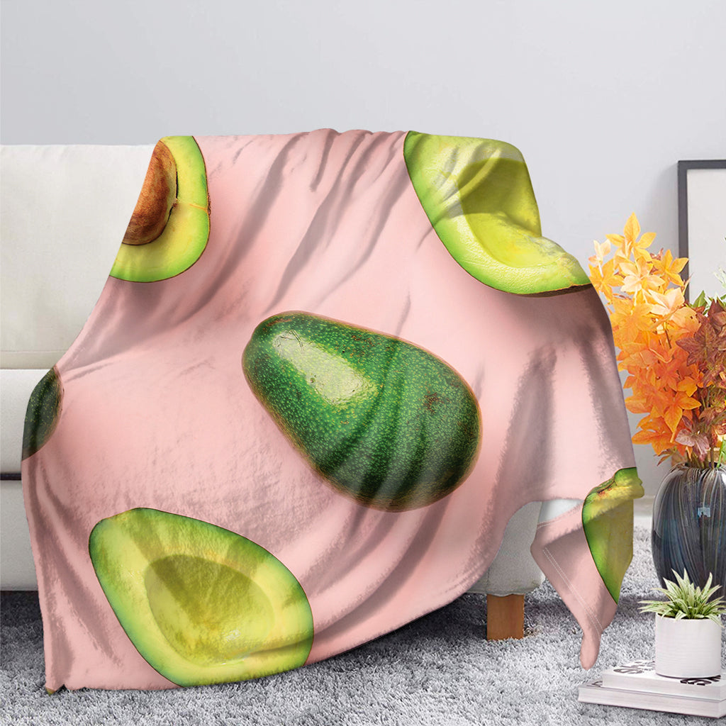 Avocado Cut In Half Pattern Print Blanket