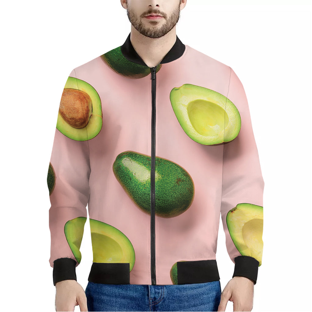 Avocado Cut In Half Pattern Print Men's Bomber Jacket