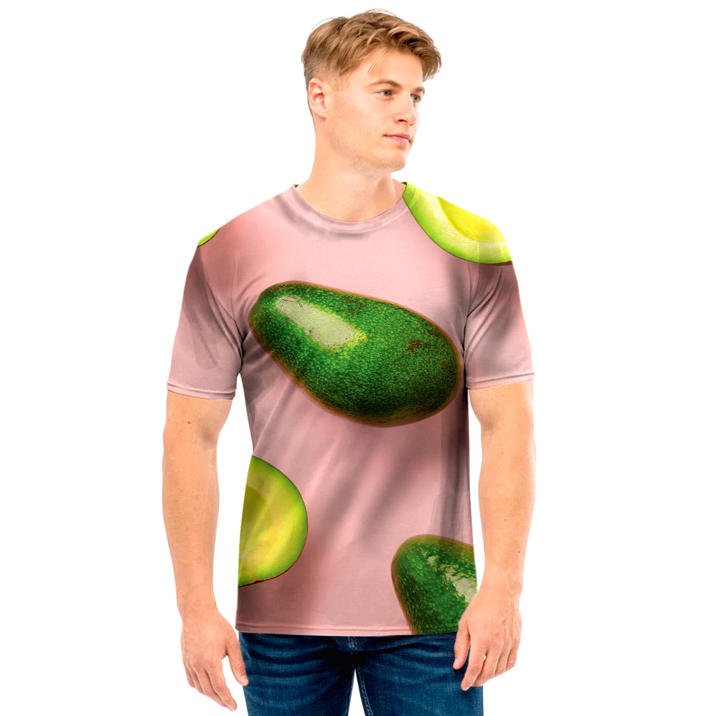 Avocado Cut In Half Pattern Print Men's T-Shirt