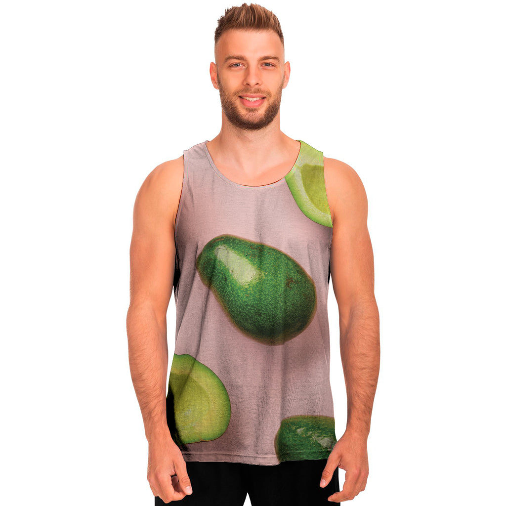 Avocado Cut In Half Pattern Print Men's Tank Top