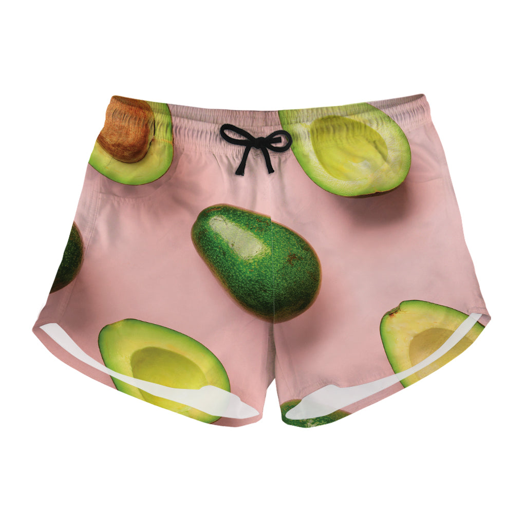 Avocado Cut In Half Pattern Print Women's Shorts