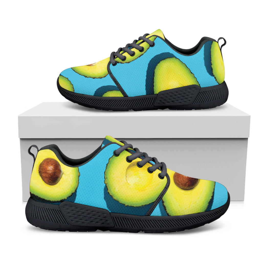 Avocado Cut In Half Print Black Athletic Shoes