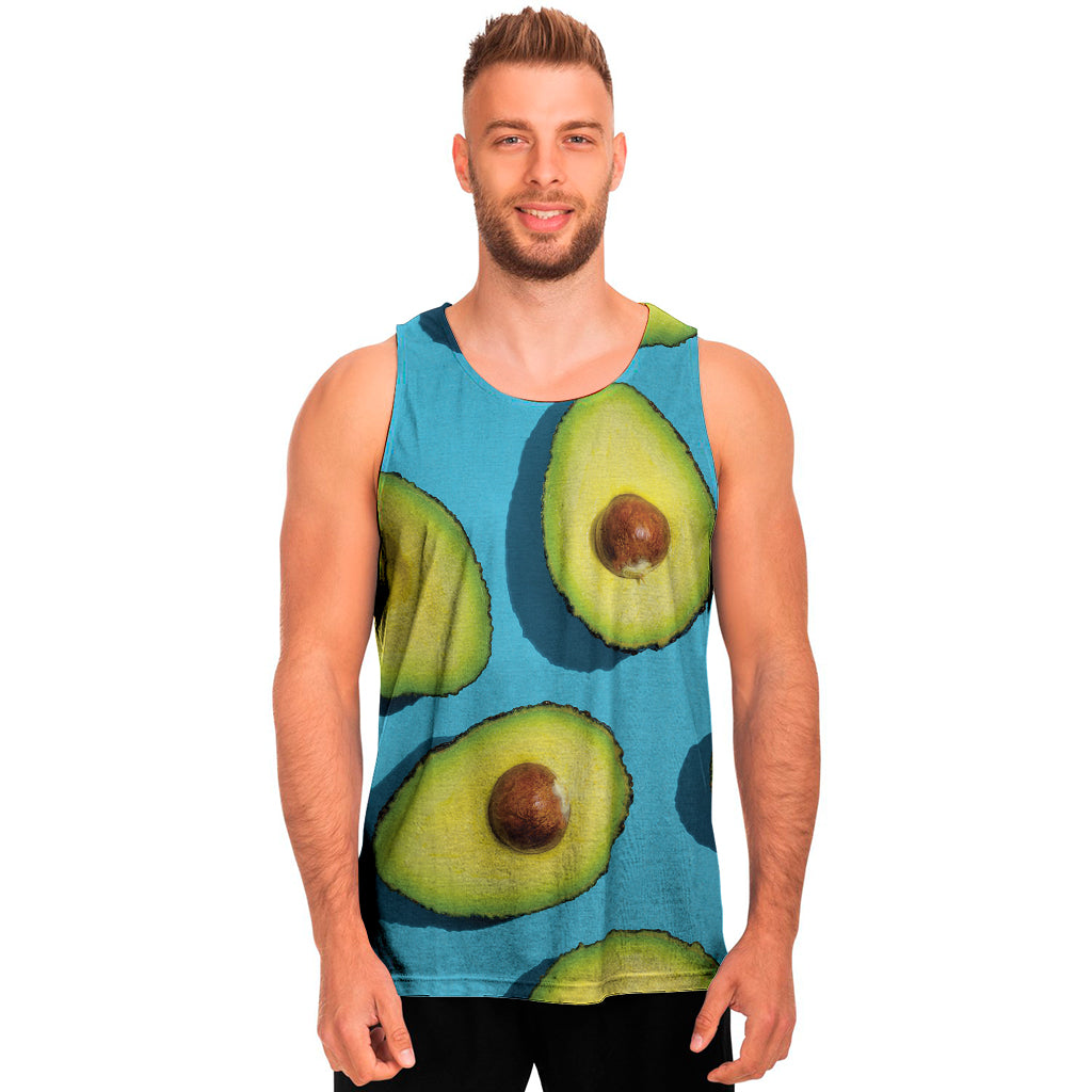 Avocado Cut In Half Print Men's Tank Top