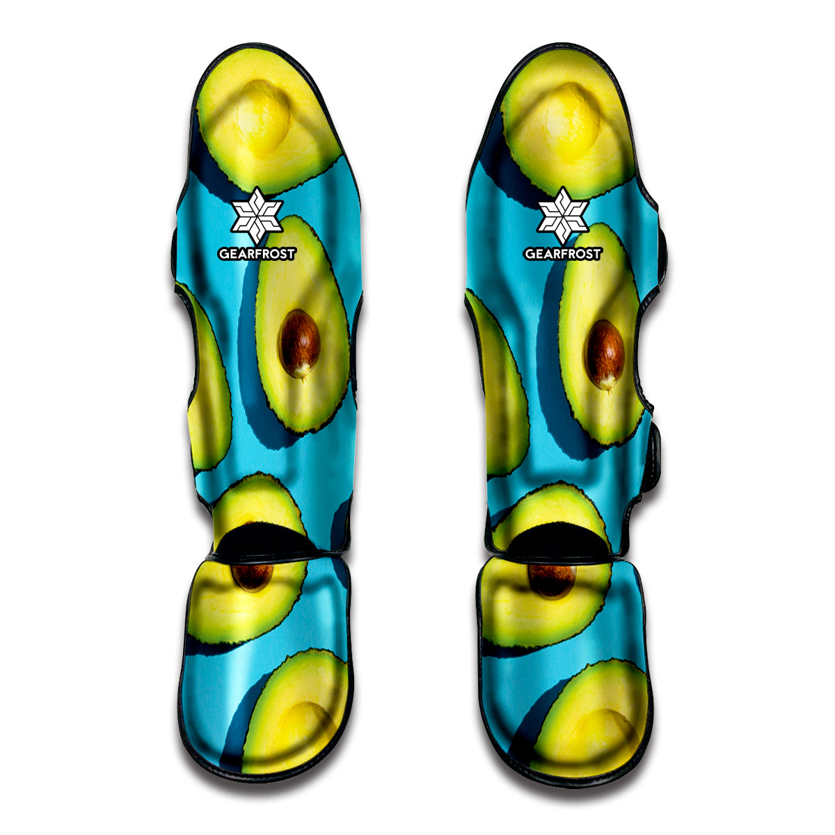 Avocado Cut In Half Print Muay Thai Shin Guards