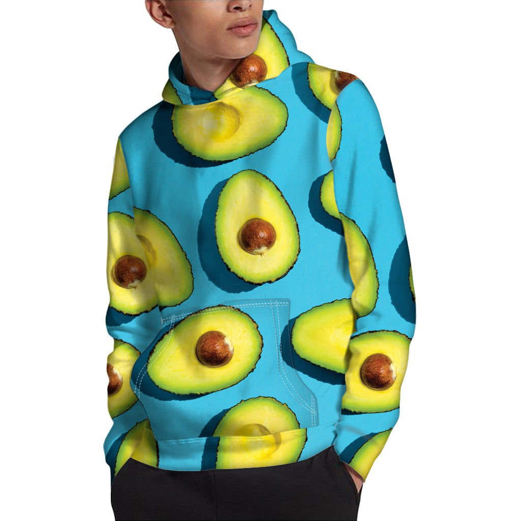 Avocado Cut In Half Print Pullover Hoodie