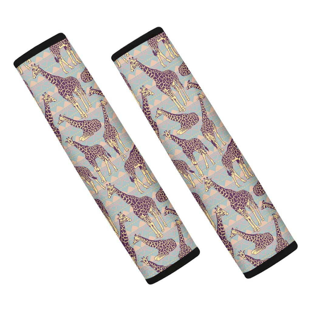 Aztec Giraffe Pattern Print Car Seat Belt Covers