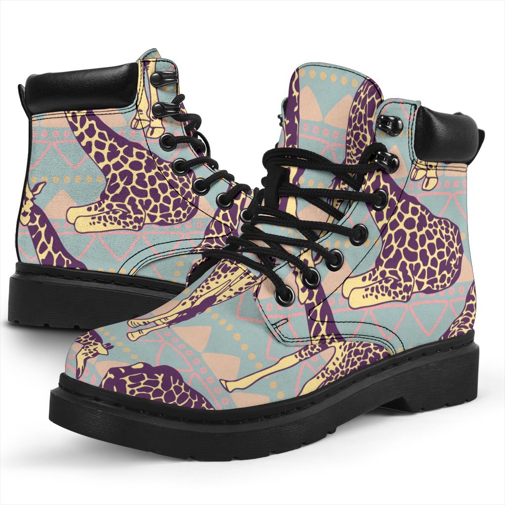 Aztec Giraffe Pattern Print Classic Boots