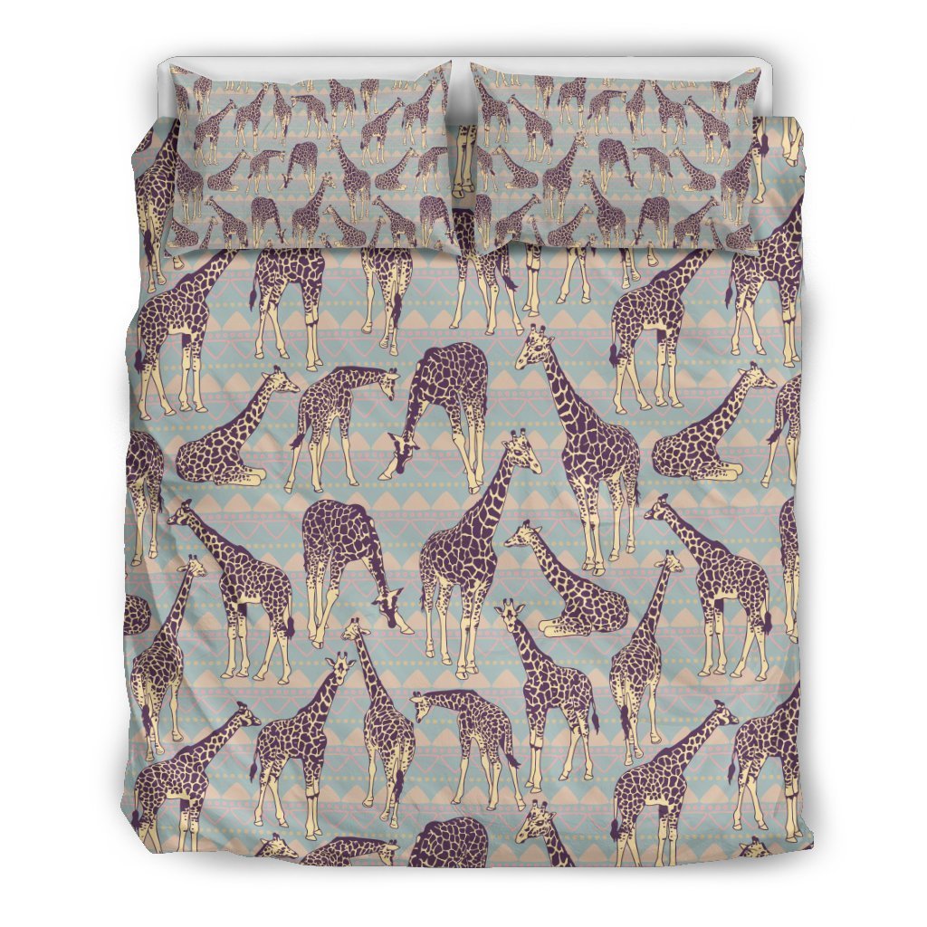 Aztec Giraffe Pattern Print Duvet Cover Bedding Set