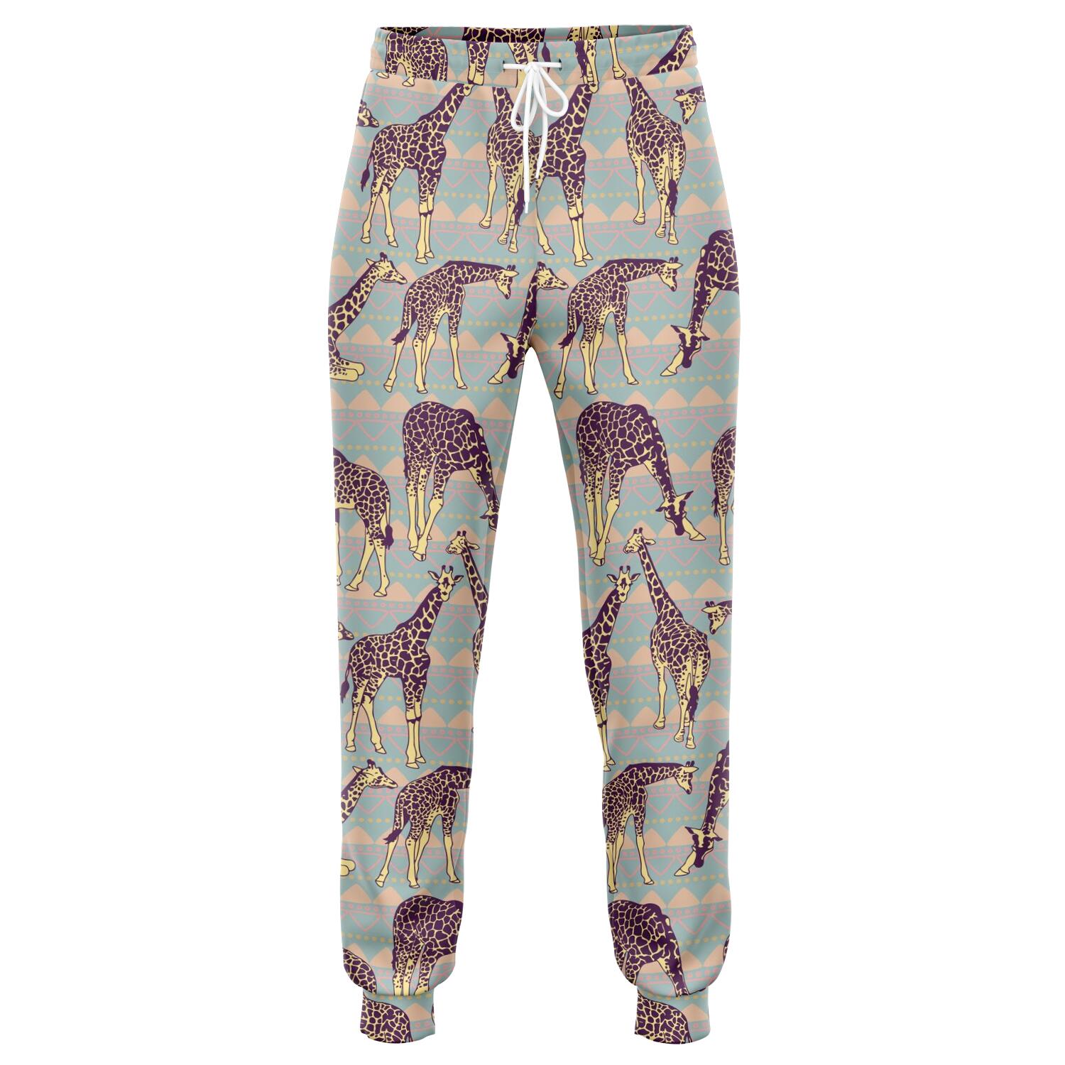 Aztec Giraffe Pattern Print Jogger Pants