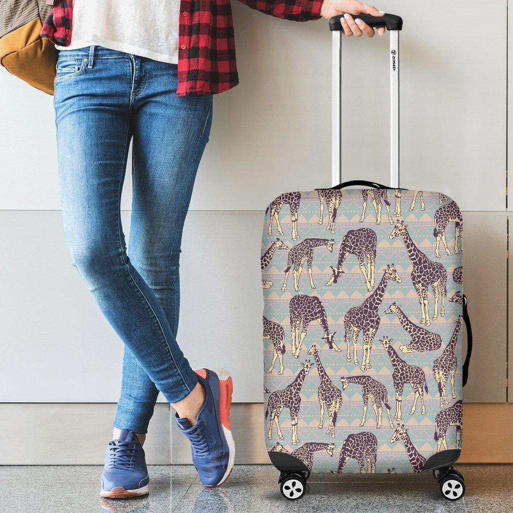 Aztec Giraffe Pattern Print Luggage Cover