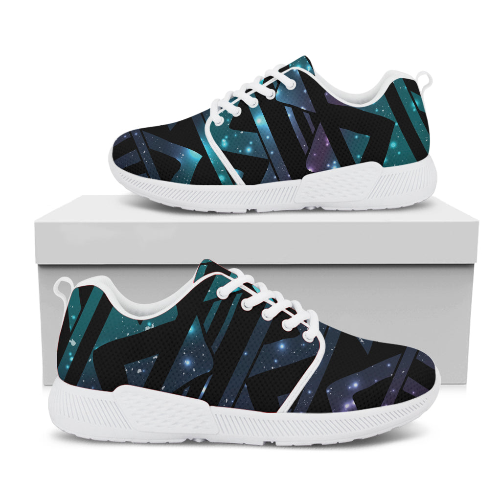 Aztec Tribal Galaxy Pattern Print White Athletic Shoes