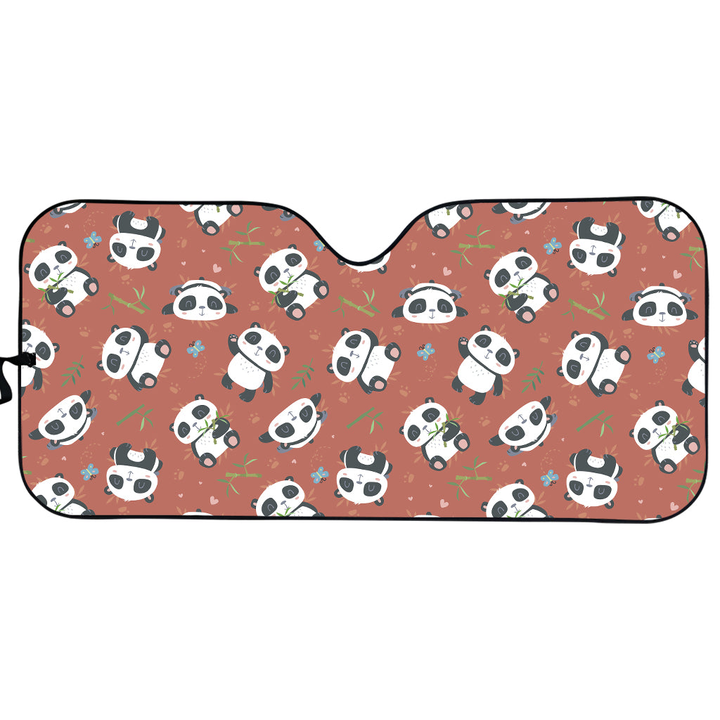 Baby Panda And Bamboo Pattern Print Car Sun Shade