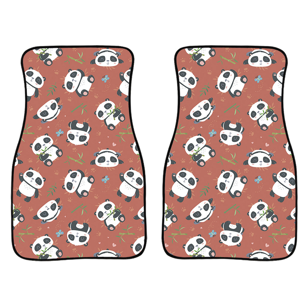 Baby Panda And Bamboo Pattern Print Front Car Floor Mats