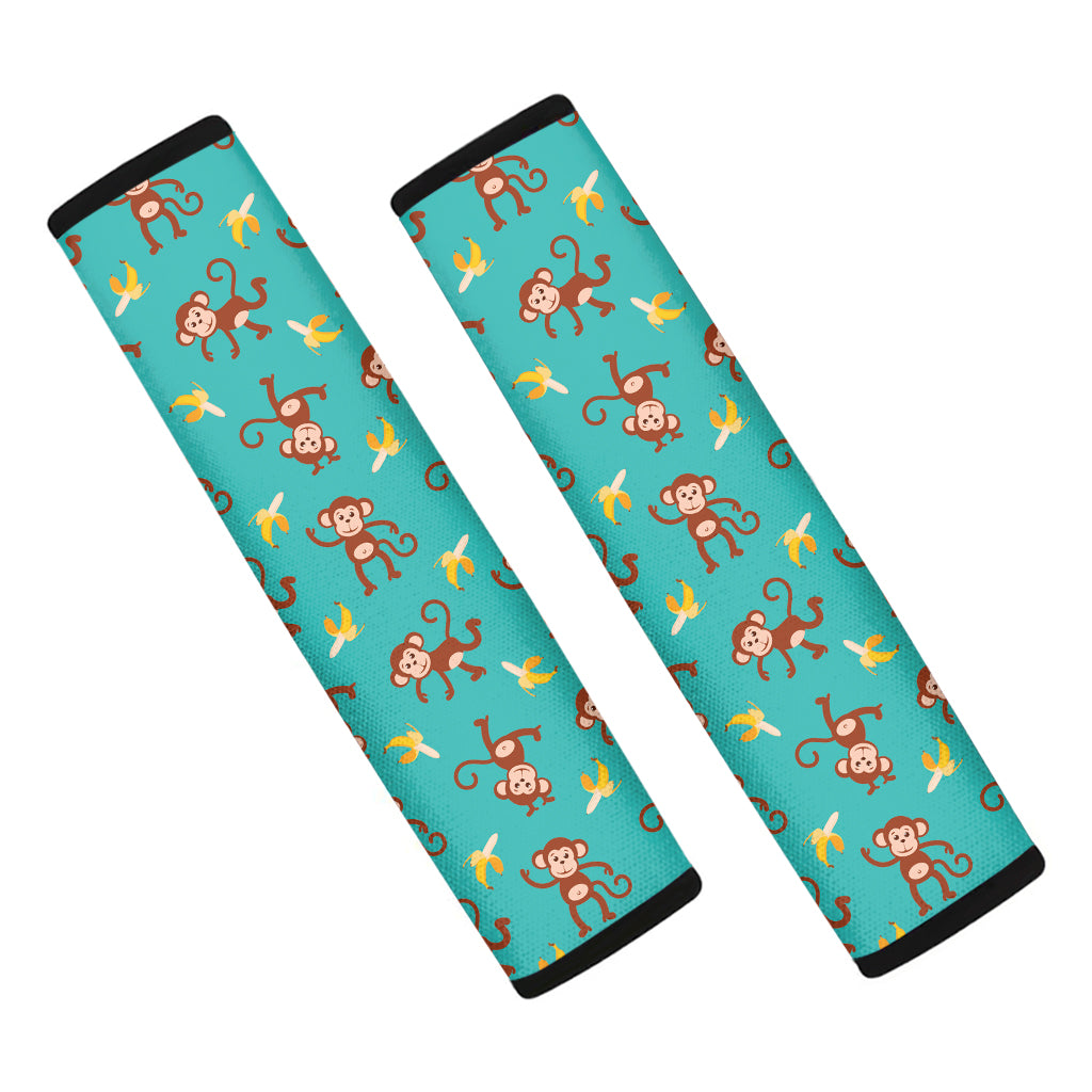 Banana And Monkey Pattern Print Car Seat Belt Covers