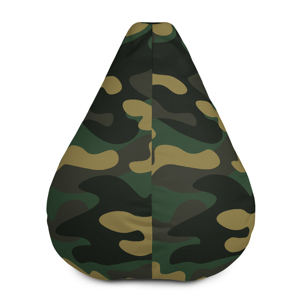 Black And Green Camouflage Print Bean Bag Cover