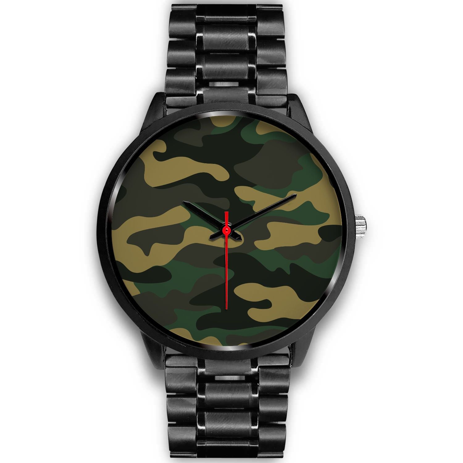 Black And Green Camouflage Print Black Watch