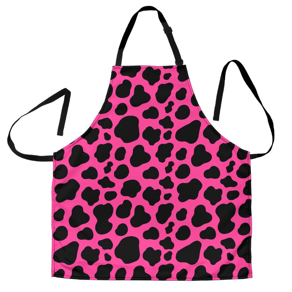 Black And Hot Pink Cow Print Women's Apron