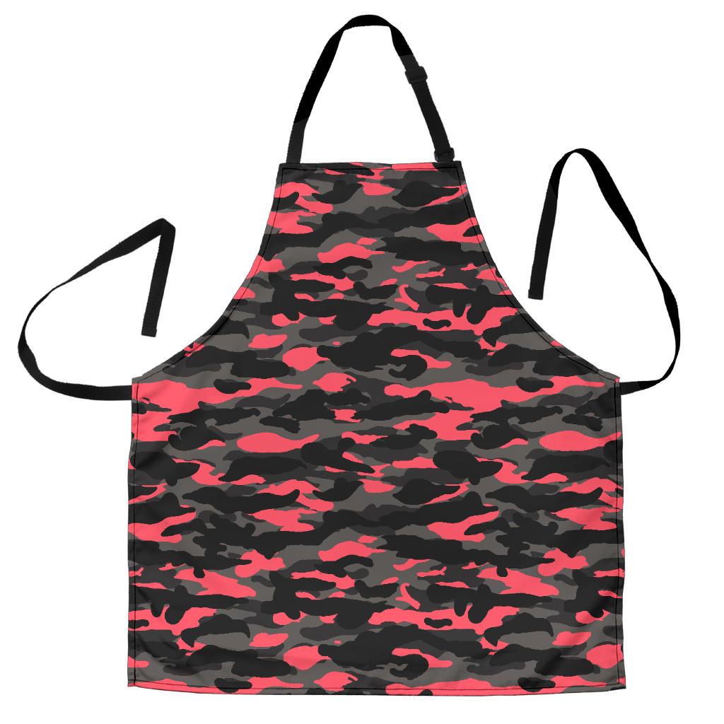 Black And Pink Camouflage Print Men's Apron