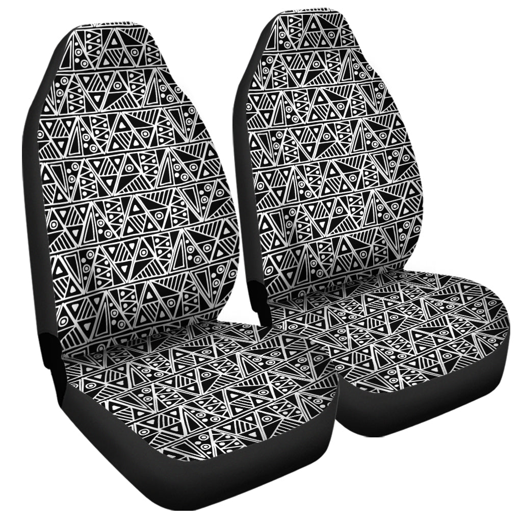 Black And White African Ethnic Print Universal Fit Car Seat Covers