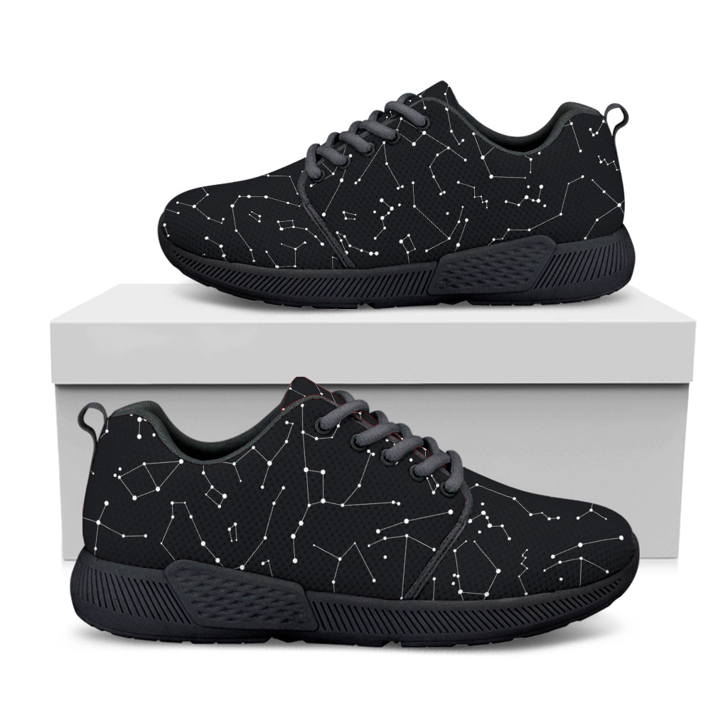Black And White Constellation Print Black Athletic Shoes